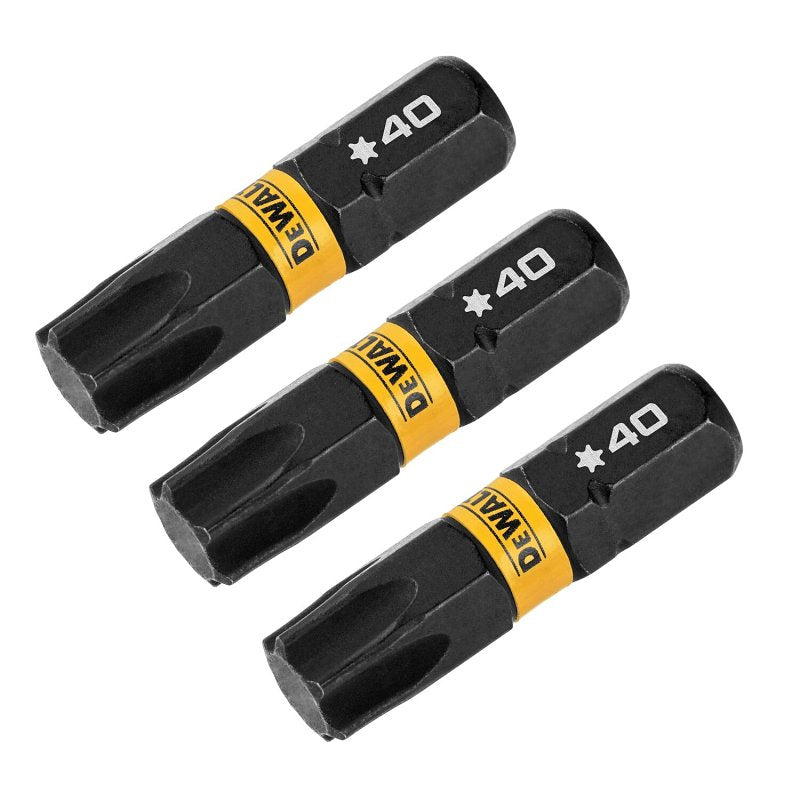 DEWALT FlexTorq DWAF1TX40IR3 Screwdriver Bit, T40 Drive, Torx Drive, 1/4 in Shank, Hex Shank, 1 in L, Steel