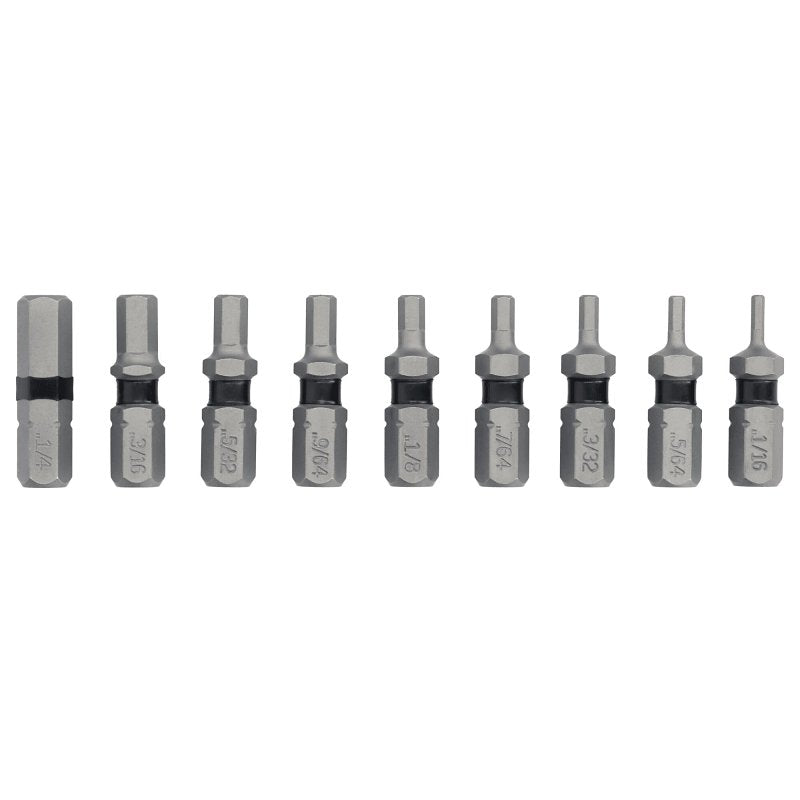 DEWALT TOUGHGRIP DWAF1HSTG9 Hex Bit Set, 9-Piece, Steel