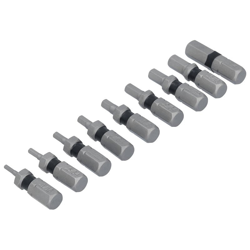 DEWALT TOUGHGRIP DWAF1HSTG9 Hex Bit Set, 9-Piece, Steel