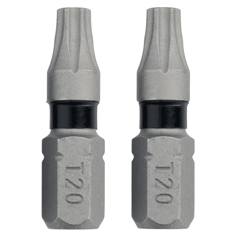 DEWALT TOUGHGRIP DWAF1TX20TG2 Screwdriver Bit, #20 Drive, Torx Drive, 1/4 in Shank, Hex Shank, 1 in L, Steel