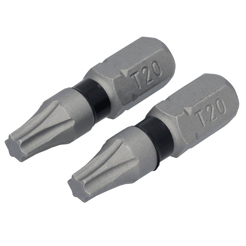 DEWALT TOUGHGRIP DWAF1TX20TG2 Screwdriver Bit, #20 Drive, Torx Drive, 1/4 in Shank, Hex Shank, 1 in L, Steel