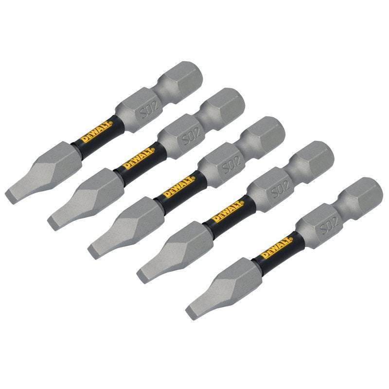 DEWALT TOUGHGRIP DWAF2SQ2TG5 Screwdriver Bit, #2 Drive, Square Drive, 1/4 in Shank, Hex Shank, 2 in L, Steel