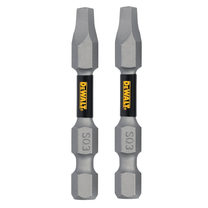 DEWALT TOUGHGRIP DWAF2SQ3TG2 Screwdriver Bit, #3 Drive, Square Drive, 1/4 in Shank, Hex Shank, 2 in L, Steel