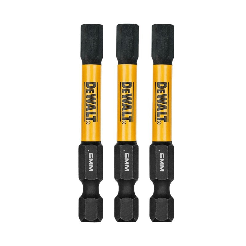 DEWALT DWAF2HX6IR3 Insert Bit, 6 mm Drive, Hex Drive, 1/4 in Shank, Hex Shank, 2-1/4 in L, Steel
