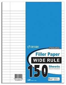 Top Flight 4314208 Filler Paper, 10-1/2 in x 8 in, Pack of 24