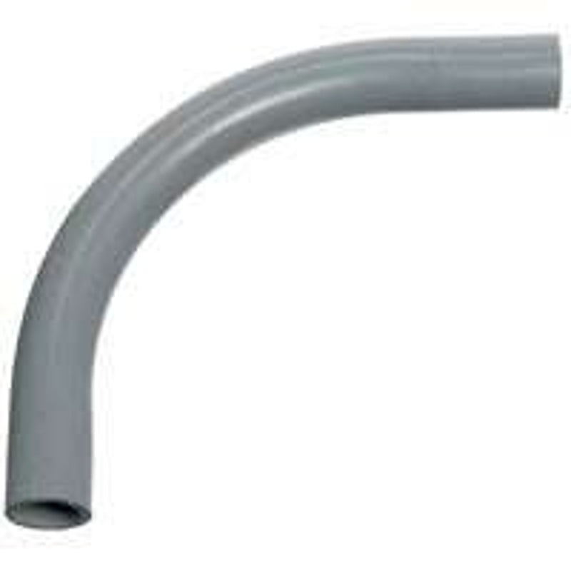Carlon UB9FJ Elbow, 2 in Trade Size, 90 deg Angle, SCH 80 Schedule Rating, PVC, 36 in L Radius, Plain End, Gray, 1/PK