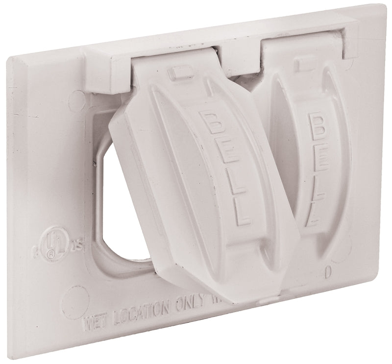 Bell Outdoor 5180-1 Cover, 2-13/16 in L, 4-9/16 in W, 1-Gang, Aluminum, White, Powder-Coated