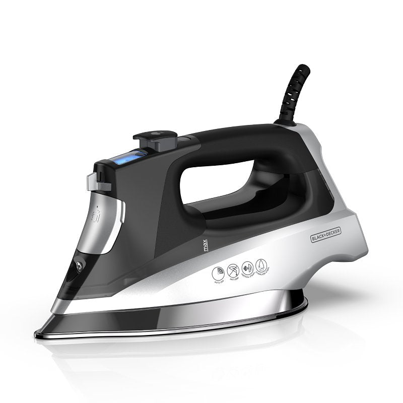 Black+Decker Allure D3060 Digital Professional Steam Iron, 1600 W, Black, Stainless Steel