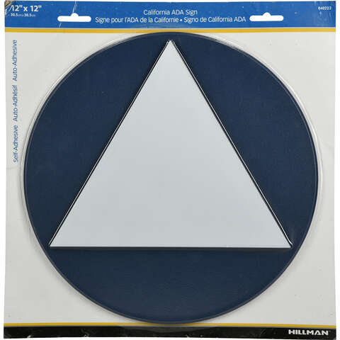 HILLMAN English Blue Restroom Sign 12 in. H X 12 in. W, Pack of 6