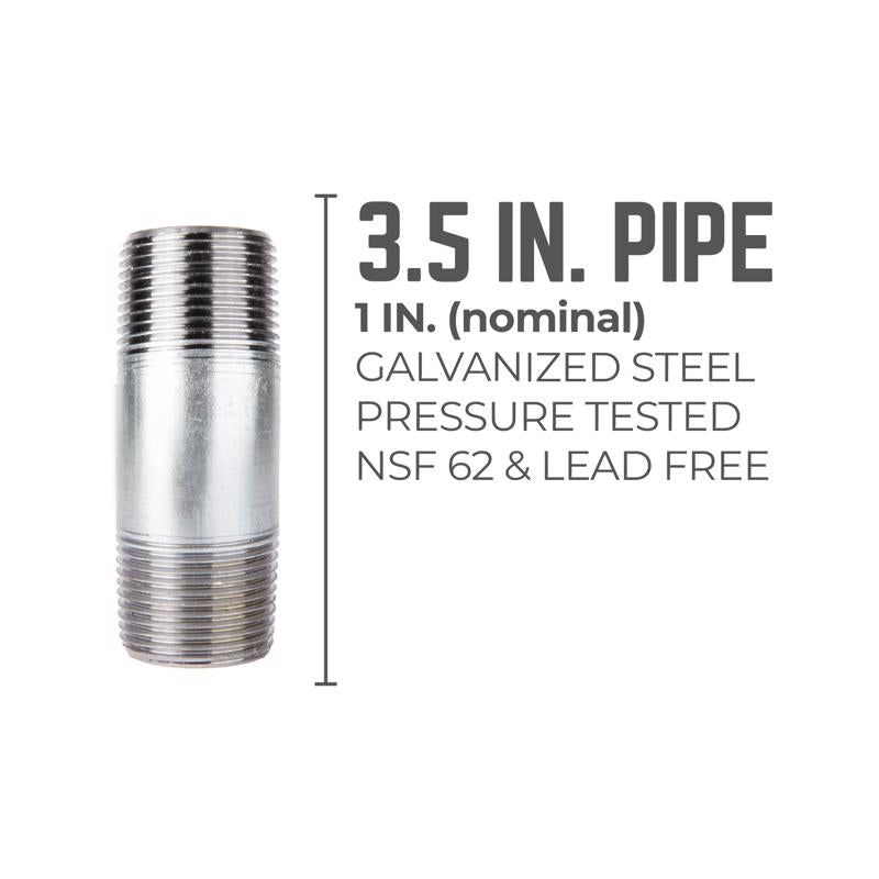 STZ Industries 1 in. MIP each X 1 in. D MIP Galvanized Steel 3-1/2 in. L Nipple, Pack of 5