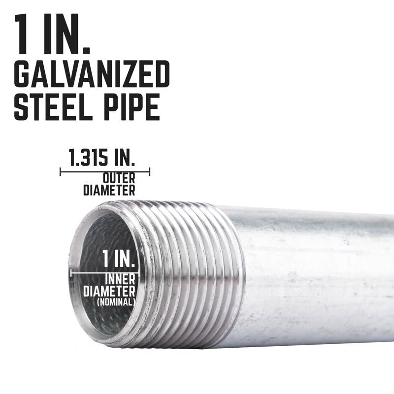 STZ Industries 1 in. MIP each X 1 in. D MIP Galvanized Steel 5 in. L Nipple, Pack of 5