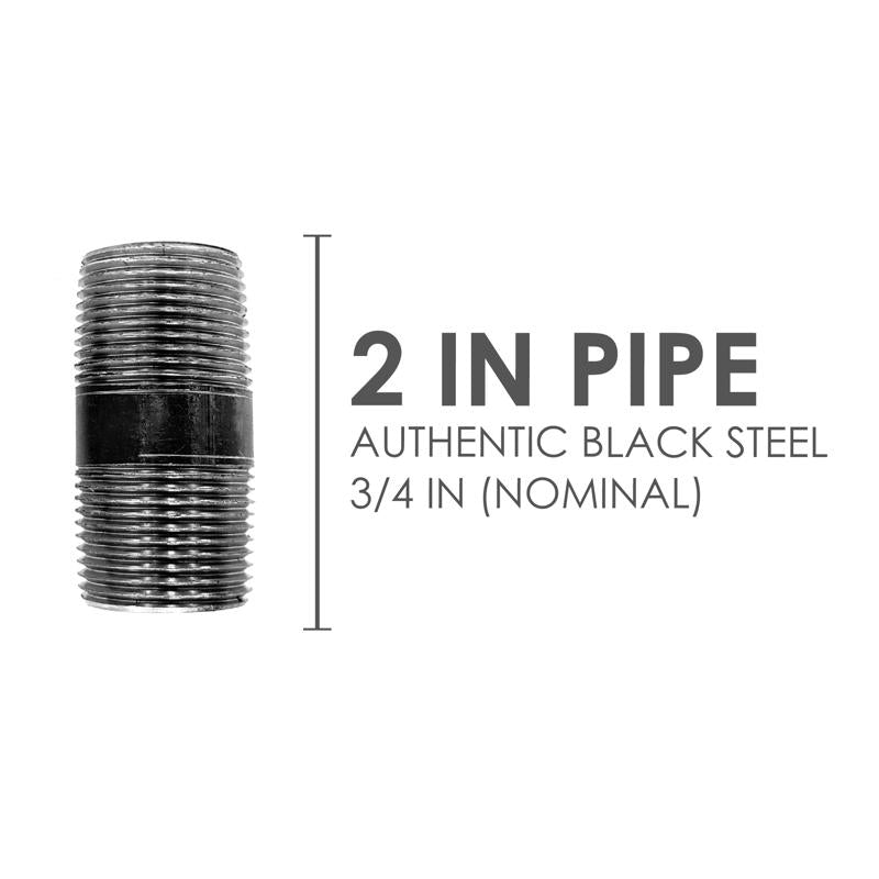 STZ Industries 3/4 in. MIP each X 3/4 in. D MIP Black Steel 2 in. L Nipple, Pack of 5