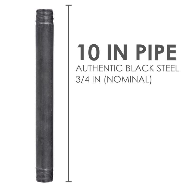 STZ Industries 3/4 in. MIP each X 3/4 in. D MIP Black Steel 10 in. L Nipple