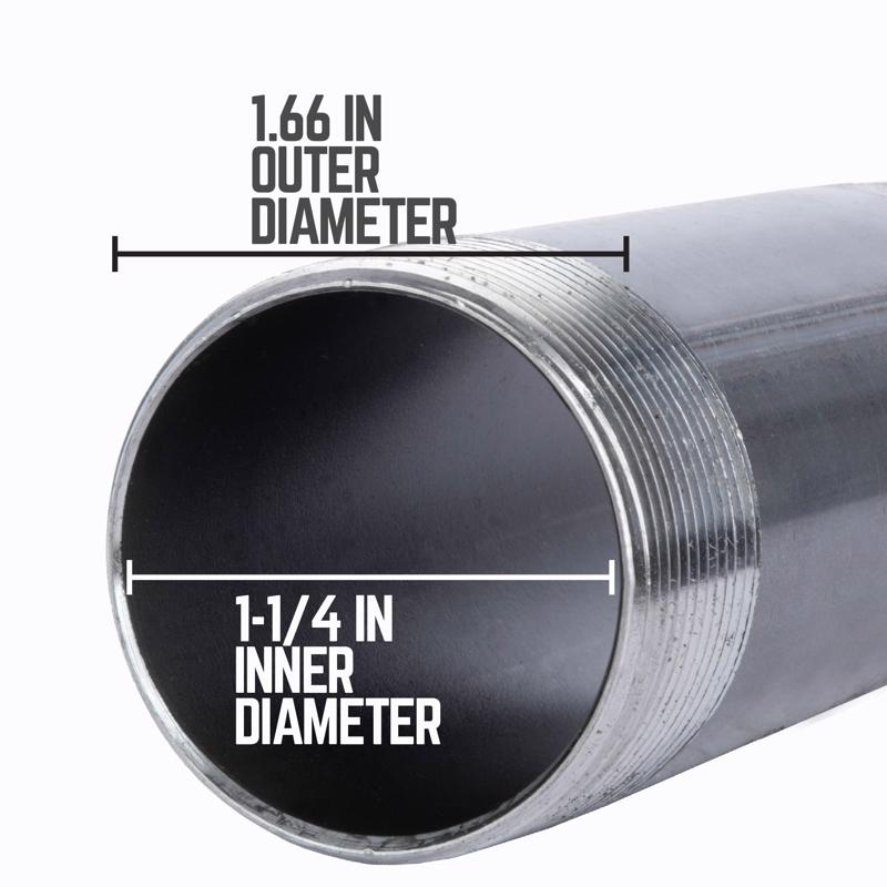 STZ Industries 1-1/4 in. MIP each X 1-1/4 in. D MIP Black Steel Close Nipple