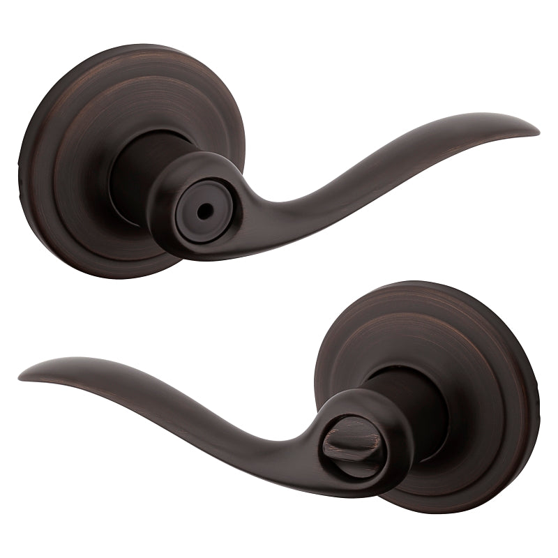 Kwikset Signature Series 730TNL 11P CP Privacy Lever, Thumbturn Lock, Venetian Bronze, Zinc, Residential, 2 Grade