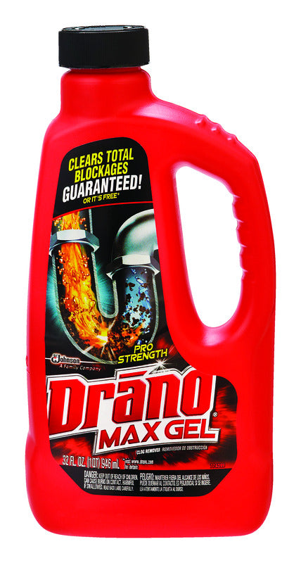 Drano Professional Strength Gel Clog Remover 32 oz, Pack of 12