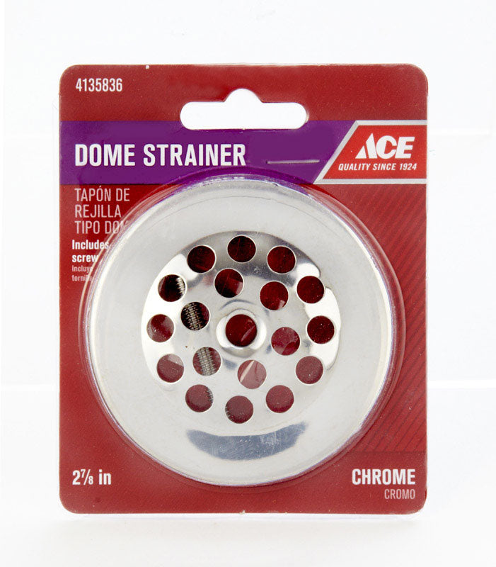 Ace 2-7/8 in. Chrome Metal Dome Strainer