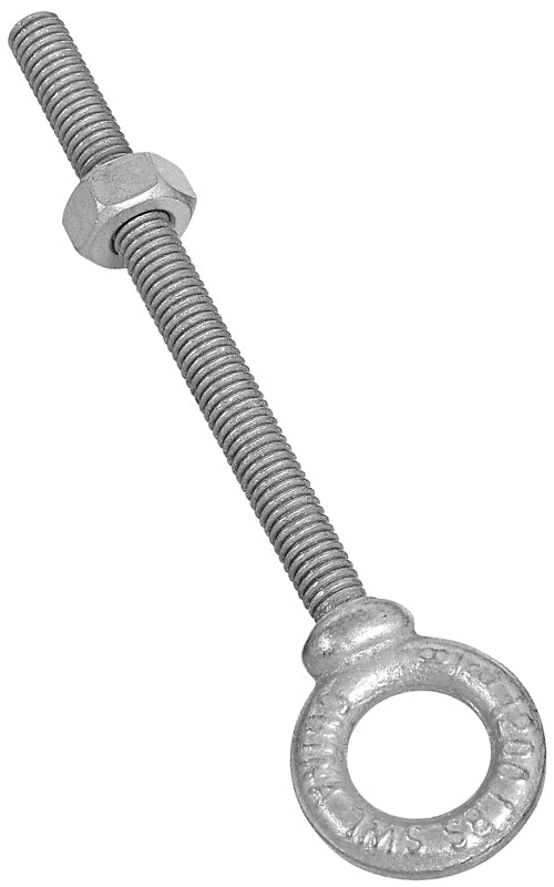 National Hardware N245-134 Eye Bolt, 3/8-16 Thread, Coarse Thread, 4-1/8 in L Thread, 3/4 in ID x 1-3/8 in OD Dia Eye