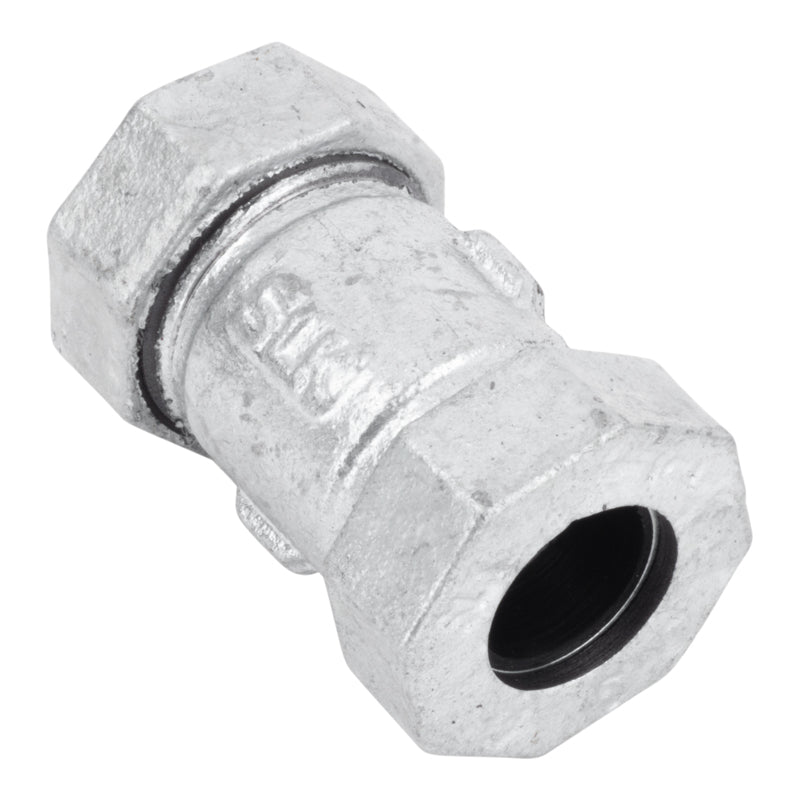 STZ Industries 1/2 in. Compression X 1/2 in. D Compression Galvanized Malleable Iron 3 in. L Couplin
