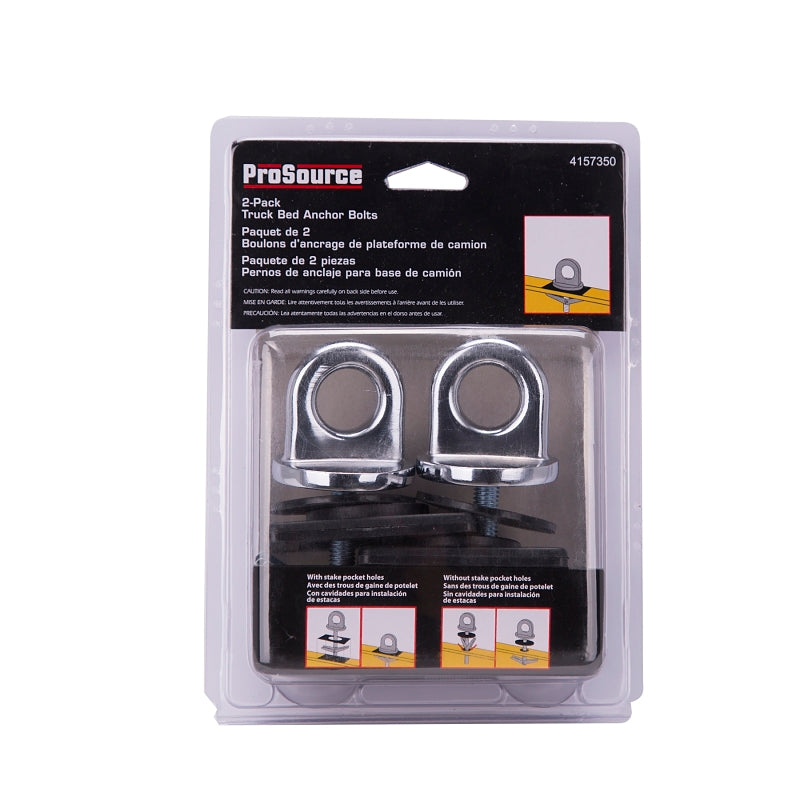 ProSource RT70557 Anchor Bolt, Heavy-Duty, Steel/Zinc/Rubber, Chrome, For: Truck Bed