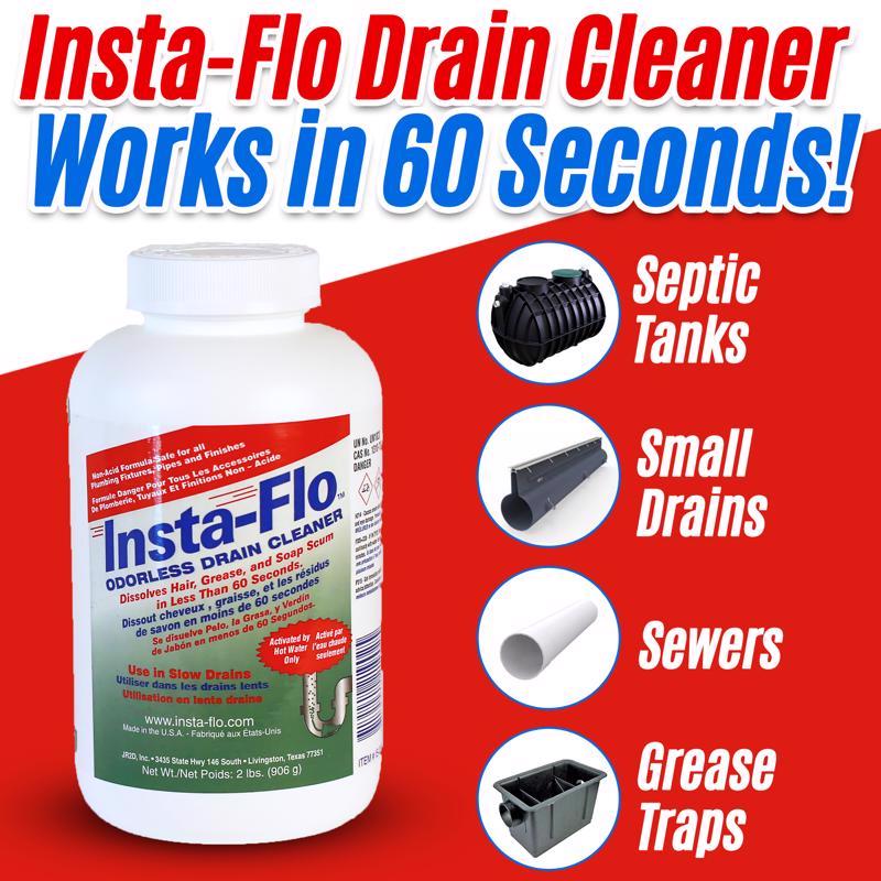 Insta-Flo Crystals Drain Cleaner 2 lb, Pack of 6