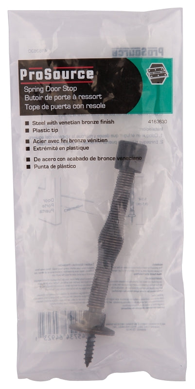 ProSource H61-Z019-PS Light-Duty Door Stop, 3/4" in Dia Base, 3 in Projection, Plastic & Steel, Venetian Bronze