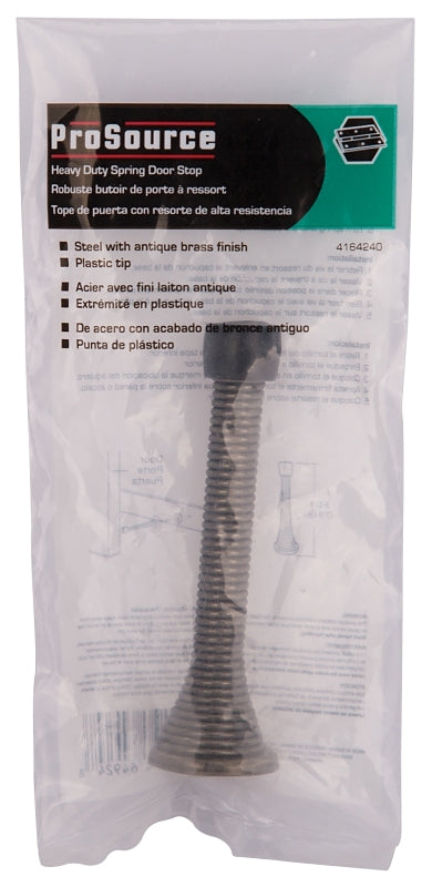 ProSource H62-B041-PS Heavy-Duty Spring, 5/16 in Dia Base, 3-1/8 in Projection, Plastic & Steel, Antique Brass