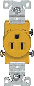 Eaton Wiring Devices 817V-BOX Single Receptacle, Flush Mounting, 2-Pole, 125 V, 15 A, Side Wiring