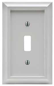 Amerelle 2040TW Wallplate, Decorative, 1-Gang, Wood, White, Pack of 4