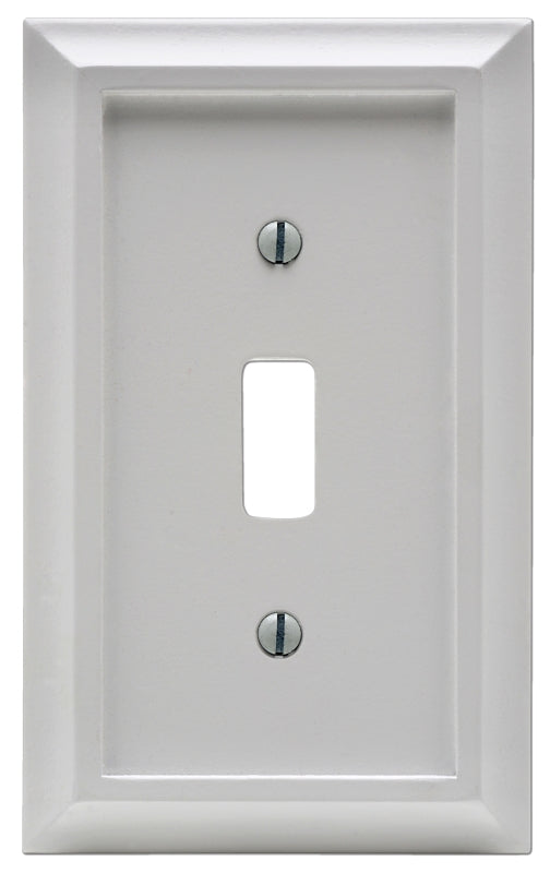 Amerelle Deerfield Series 2040TW Decorative Wallplate, 5 in L, 2.8 in W, 1-Gang, Wood, White, Pack of 4