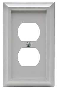 Amerelle Deerfield Series 2040DW Wallplate, Wood, White, Pack of 4