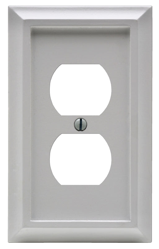 Amerelle Deerfield Series 2040DW Decorative Wallplate, 5.12 in L, 3.15 in W, 1-Gang, Wood, White, Pack of 4