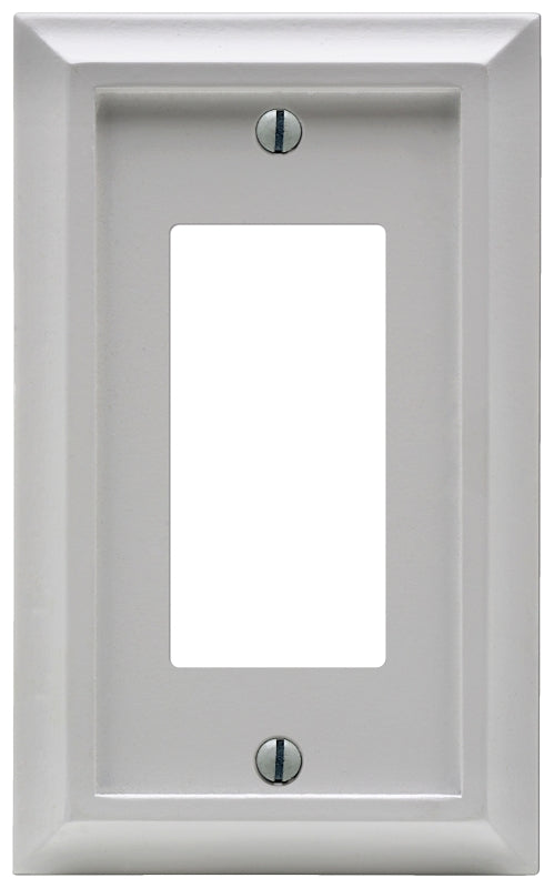 Amerelle Deerfield Series 2040RW Decorative Wallplate, 5.12 in L, 3.15 in W, 1-Gang, Wood, White, Pack of 4