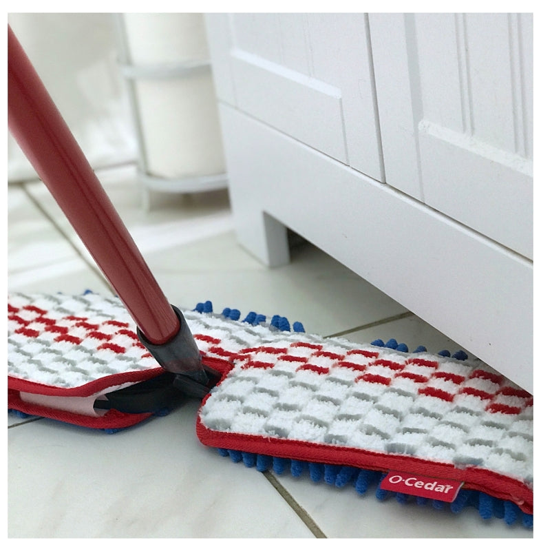 O-Cedar 145643 Flip Mop Refill, Chenille/Microfiber, Blue/White