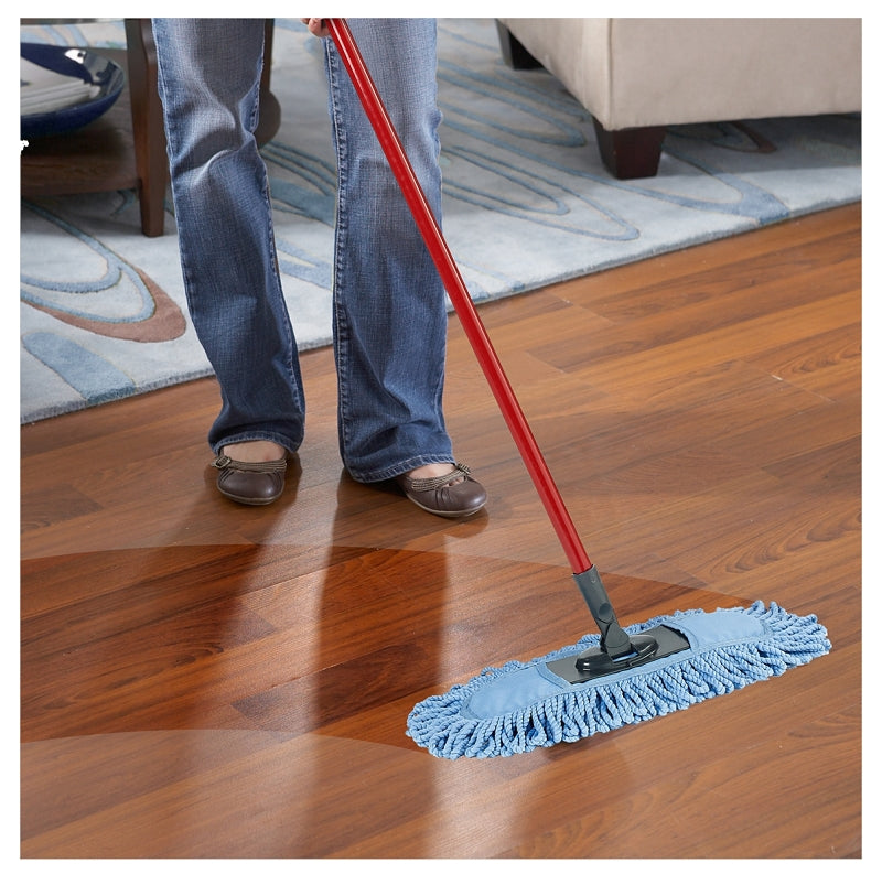 O-Cedar 168112 Dual-Action Dust Mop Refill, Microfiber, Blue