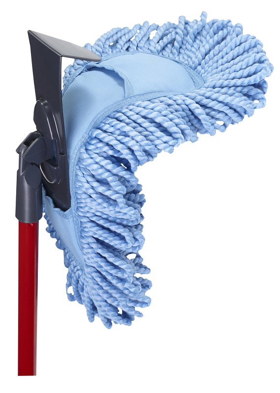 O-Cedar 168112 Dual-Action Dust Mop Refill, Microfiber, Blue