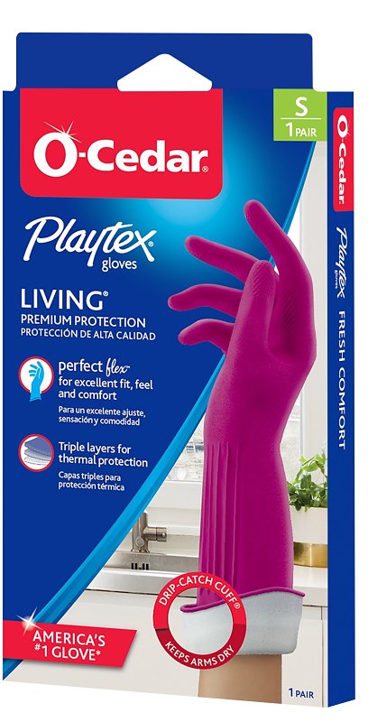 Playtex Living Series 166118 Reusable Gloves, S, Latex/Neoprene/Nitrile, Gray, Pack of 6