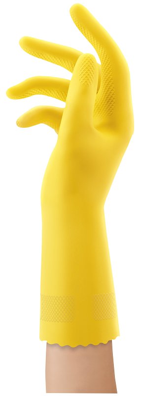 Playtex HandSaver 163673 Reusable Gloves, L, Latex/Neoprene/Nitrile, Yellow, Pack of 6