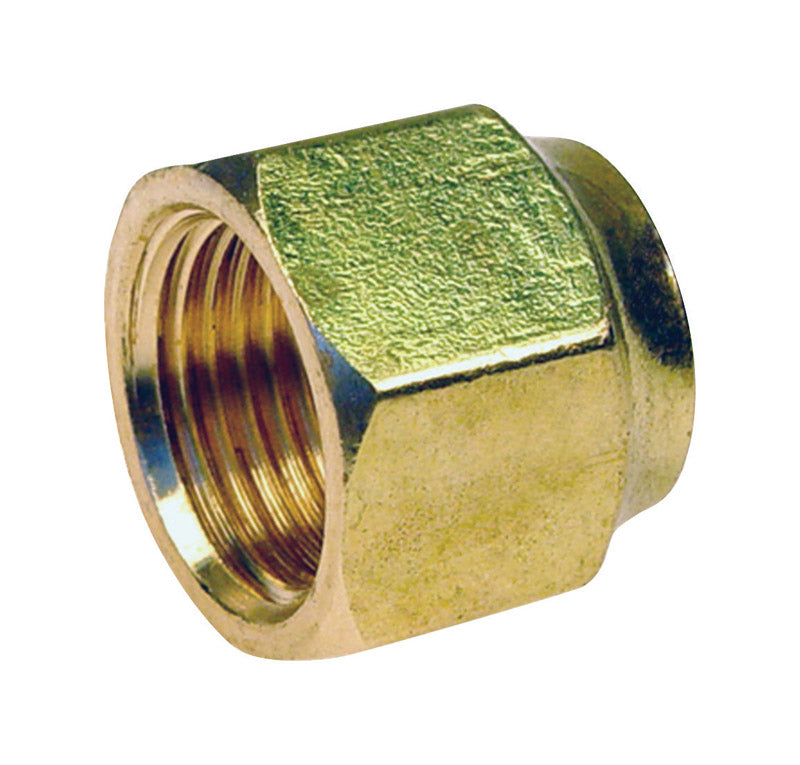 JMF Company 5/8 in. Flare X 3/8 in. D CTS Brass Forged Flare Nut, Pack of 5