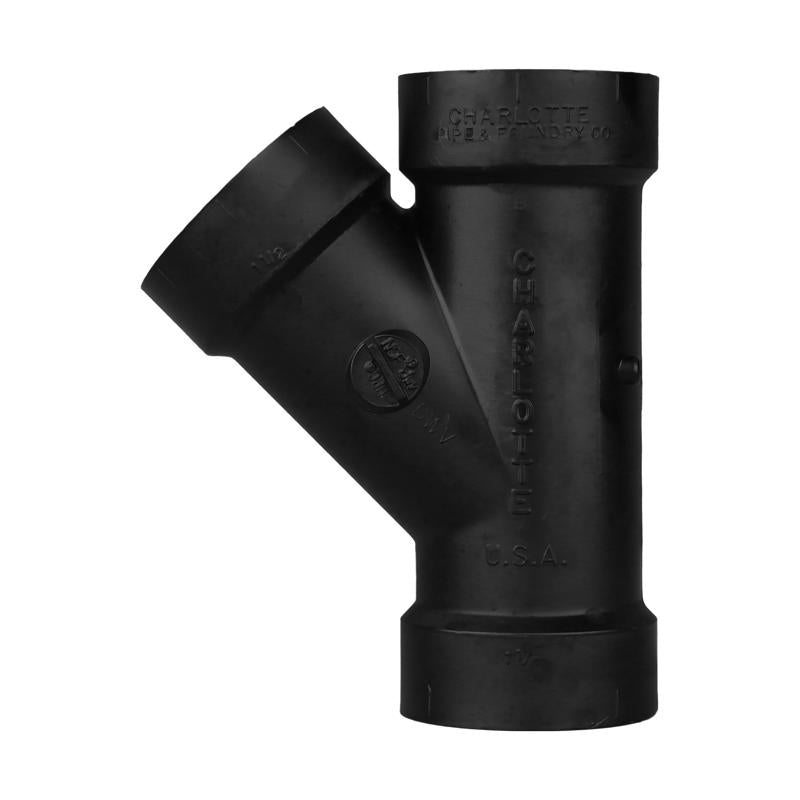 Charlotte Pipe 1-1/2 in. Hub X 1-1/2 in. D Hub ABS Wye