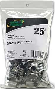 Ideal-Tridon Hy-Gear 67-6 Series 6710550 Worm Gear Hose Clamp, #10, 1/2 to 1-1/16 in, Stainless Steel