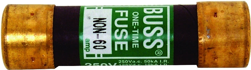 Bussmann NON-60 Fuse, 60 A, 250 VAC, 125 VDC, 50 kA Interrupt, Melamine Body, Cartridge Fuse, 10/PK, Pack of 10