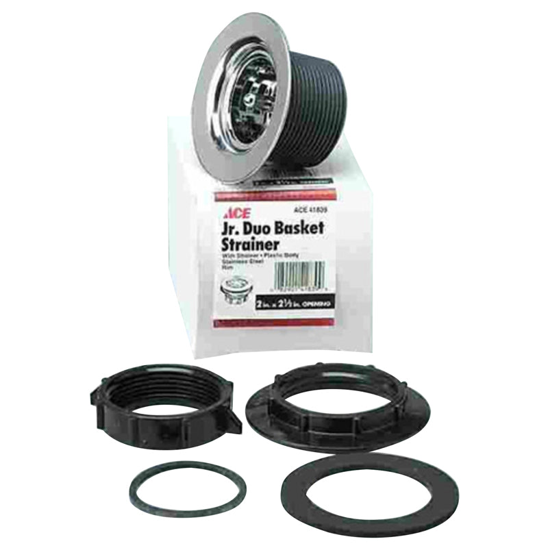 Ace 2-1/2 in. D Chrome Multicolored Plastic Junior Duo Strainer