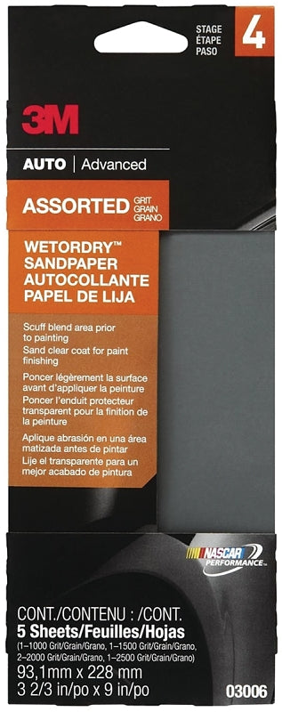 Bondo Wetordry 03006 Automotive Sandpaper, 9 x 3-2/3 in Dimensions