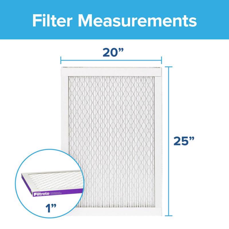 Filtrete 20 in. W X 25 in. H X 1 in. 1500 MPR Pleated Allergen Air Filter 1 pk, Pack of 4