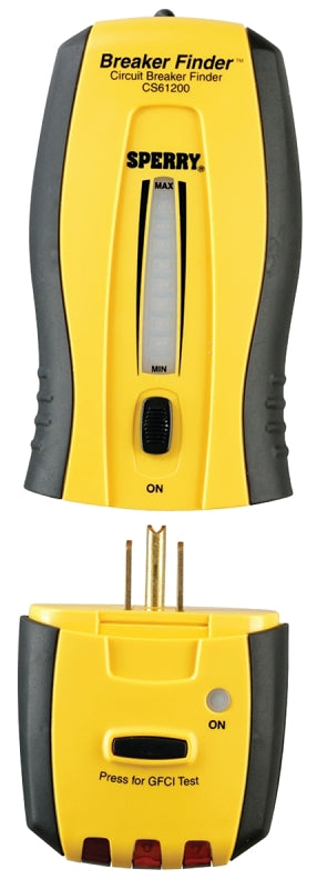 Sperry Instruments CS61200 Circuit Breaker Finder/Locator and GFCI Tester, LED Display, Yellow