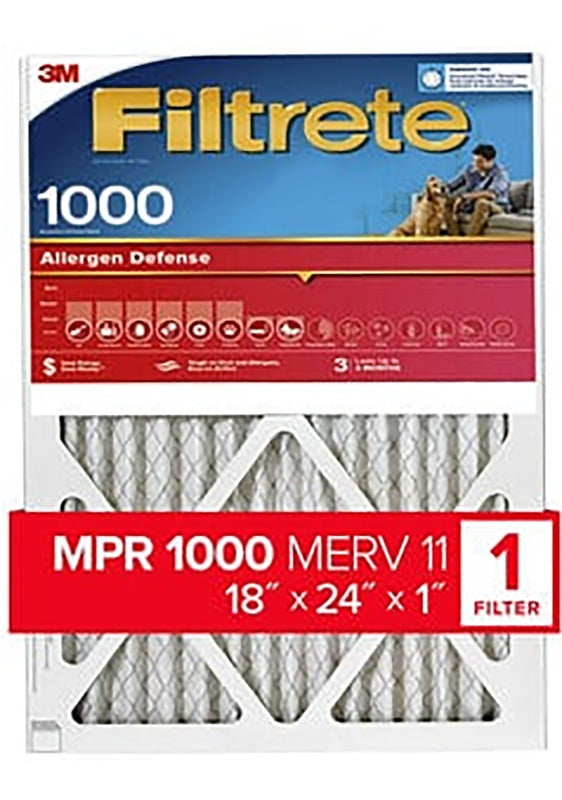 Filtrete 9821-4 Air Filter, 24 in L, 18 in W, 11 MERV, 1000 MPR, Polypropylene Frame, Pack of 4
