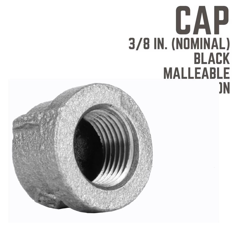 STZ Industries 3/8 in. FIP each Black Malleable Iron Cap
