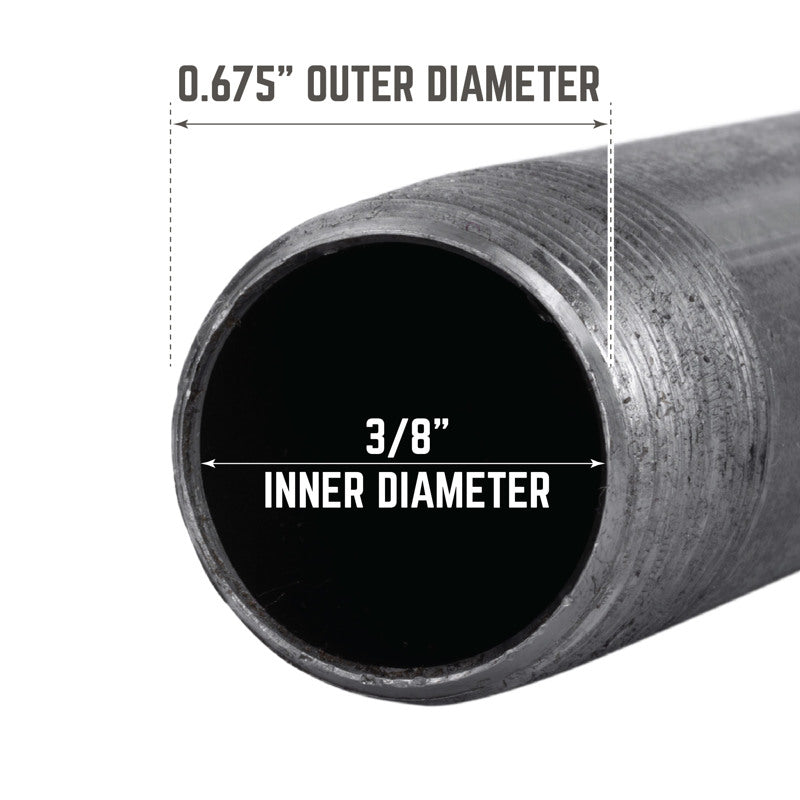 STZ Industries 3/8 in. MIP each X 3/8 in. D MIP Black Steel 5-1/2 in. L Nipple, Pack of 5