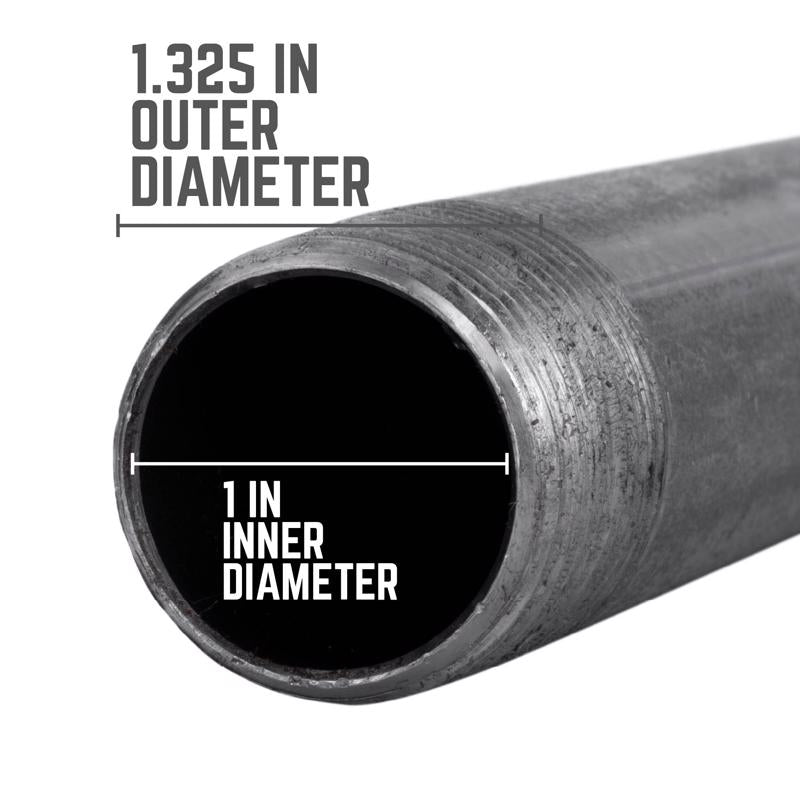 STZ Industries 1 in. MIP each X 1 in. D MIP Black Steel 7 in. L Nipple